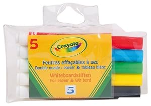 Crayola 98391 - 5 Rotuladores Papel Y Pizarra Blanca