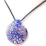 Review The Tribeca Gift Company  / Glass Round Pendant Crackled Effect Blue