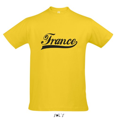 T-Shirt Frankreich Oldschool France LÄNDERSHIRT EM / WM FAN Trikot S-XXL , Gold – schwarz , S