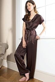 Autograph Lace Trim Waist Tie Satin Pyjamas