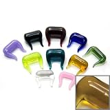 Amber Horseshoe Shaped Hand-Made Glass Retainer -0g (8mm), Length 3/8 (9.5mm) - Sold Individually