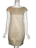 MOSCHINO Brocade Pleated Pocket Dress in Gold