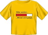 Baby Fun Shirt mit Spruch Bitte warten Windel wird gefllt! Kinder T-shirt Gr. 56 - 86 erhaeltlich