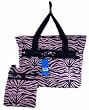 Tote and Purse Pink with Black Zebra Stripes