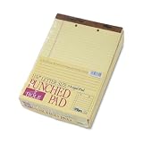 TOPS 7531 Letr-Trim Perf-Top Legal Pad, 2-Hole/Top, Letter, Canary, 50 Sheets/pad, Dozen