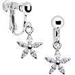 Cubic Zirconia Lilly Clip On Earrings