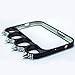 O'plaza® Luxury Rhinestone Punk Style Nail Chrome Electroplating Brass Knuckles Lord of the Rings Frame Knuckle Bumper Case Cover for Iphone 5 5s + Free Accessories Clean Cloth and Phone Clear Protective Film (Black)