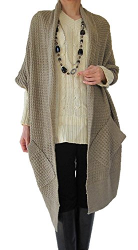 D&L co.ltd（ディーアンドエル） スプリング ニット コート ロング ワッフル カーディガン