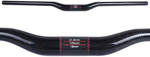 Qianqsun 31.8*720mm 3K Carbon Fiber Handlebar MTB Bike Cycling Bicycle Riser Bar Black