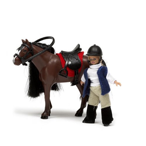 Childrens Toyshop  Toys : Lundby Småland Horse + Girl, assort.