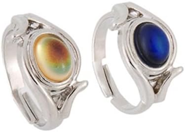 Two Crystal Color Changing Mood Rings 8#