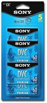 Sony DVM60PRRX/5 60 min Premium Mini Digital Video Cassettes (5pk)