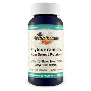 Phytoceramides Made From Sweet Potatoes 100 Caps - 100% All Natural Skin Restoring Oral Supplement Vitamins Capsules w/ Rice - Plant Derived Based Phytoceramide Pills for Hydration - 350 Mg - Moisturizing & Hydration Facial Supplements for a Full 90-day Supply Gluten Free