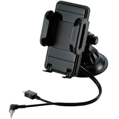 Logitec FMトランスミッター内蔵スマートフォンホルダー ブラック LAT-MPSH01 LAT-MPSH01