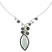 Handmade Grey Freshwater Pearl Necklace With Blue Swarovski Crystal Teardrop & Pendant