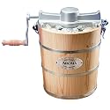 Aroma AIC-206EM 6-Quart Wood-Barrel Ice-Cream Maker, Black