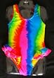 Girls Double Ruffle Ballerina Swimsuit Multi Tie Dye