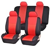 Univerisal Car Seat Cover Full Set Front Airbags Ready and Rear 40/60 Split Fb060 Red/black 114