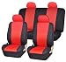 Univerisal Car Seat Cover Full Set Front Airbags Ready and Rear 40/60 Split Fb060 Red/black 114