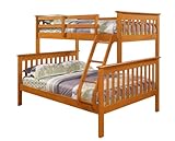 Twin over Full Mission Bunk Bed--Fixed Ladder--Honey