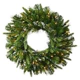 Vickerman 22224 - 30" Cashmere Wreath 34WmWht B/O Timer (A118631LED) 30 Inch Christmas Wreath
