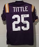YA Tittle LSU Tigers Autographed/Hand Signed Jersey w/Geaux Tigers