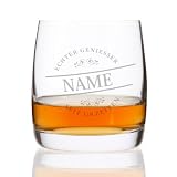 Privatglas Whiskeyglas (Bohemia) - Motiv: Echter Geniesser - mit Gratis Gravur des Vornamens