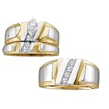 Stunning 2 Tone 1/4 ctw. Diamond Trio Set For Him and Her
