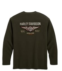 Harley-Davidson&reg; Men's Long-sleeve Henley Shirt. 100% cotton. Embroidery. 99052-09VM