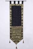 Black Wall Runner / wall hanging with Tab Tops and Tassels