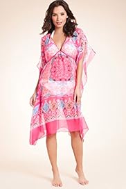 Deep V Neck Scarf Print Cover Up Kaftan