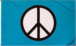 Peace Sign Standard (Blue) Flag: 3x5 foot Poly