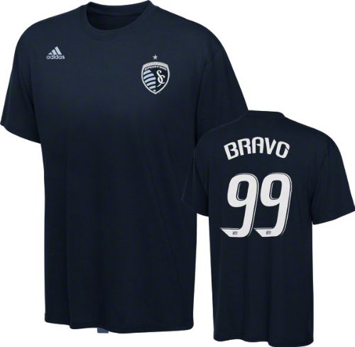 Sporting Kansas City Navy adidas Omar Bravo #99 Name and Number T-Shirt Sporting Kansas City Navy adidas Omar Bravo #99 Name and Number T-Shirt
