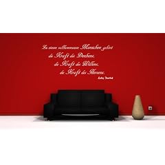 Wandtattoo Wandaufkleber Wandzitat Zu einem vollkommenen Menschen geh�rt die Kraft des...2 (100cm x 49cm)