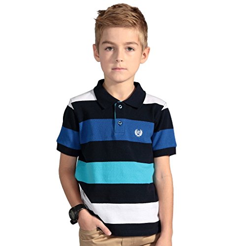 Leo&Lily Boys' Yarn Dyed Stripe Polo Shirt