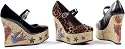 Penthouse Shoes Women's PH475-KAT 4.5" Cork Wedge Pump W/ Tattoo Embroidery