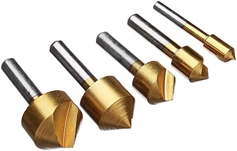 Drillzone 5pcs Metric Single Flute Countersink Drill Chamfering Cutter Bit