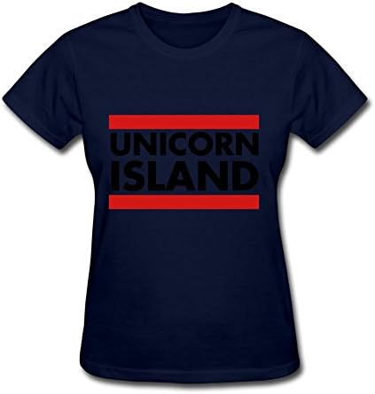 Women Unicorn Island Navy Custom-made Popular Off-the-record Tee Shirts Medium