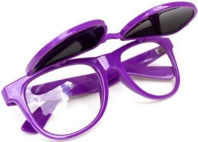 Dwanye Wayne Ray Ban Wayfarers Flip Up Lens in Many Colors (Purple Frame/ Mirrored Lens)