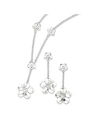Sterling Silver Necklace And Earring Set, Best Quality Free Gift Box Satisfaction Guaranteed