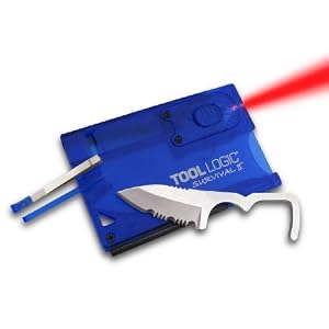 Tool Logic SVC2B Survival Card Ii,Tool Card With Knife, Fire Starter, Whistle, Red Led Flashlight,... by