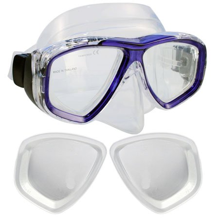 Promate Nearsight Optical Corrective Scuba Snorkeling Mask, Trans. Blue, Nearsight-5.0 On Sale