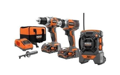 RIDGID 18-Volt X4 Hyper Lithium-Ion Cordless Drill and Impact Driver Combo Kit (3-Tool) with Radio