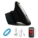 Black Moisture Resistant Protective Neoprene Exercise Workout Armband with  ....