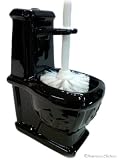 Black CERAMIC TOILET SHAPED Bathroom BRUSH HOLDER / NEW
