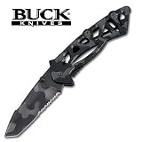 Buck Bones Folding Knife Tiger Stripe Finish