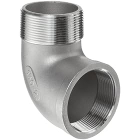 Merit Brass K603-16 90 Degree Street Elbow, 1" NPT Male X Female, Class 150 316 Stainless Steel Cast Pipe Fitting