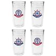 Captain & First Mate 12 oz Slimline Insulated Beverage Tumblers Set, Clear (Set of 4)