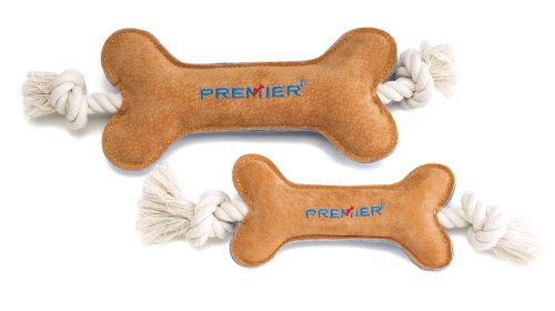 Premier Pet SofToss Bone with Rope Dog Toy, Small