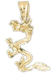 Dazzlers Solid 14 karats Gold 3D Dragon Charm Pendant available in three colors from jewelsberry (weights: 2.1 grams only)